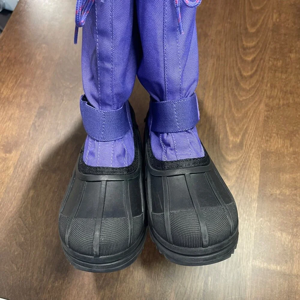 Kamik Reddeer 4 Cold‎ Weather Boots Youth Girls Size 2 Rain Snow Purple Black